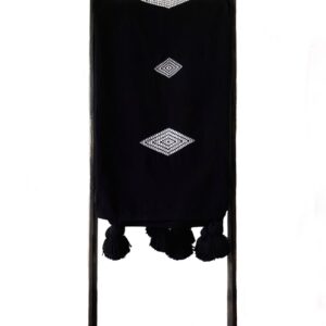 Inés Charcoal Embroidery, Maxi Throw Blanket