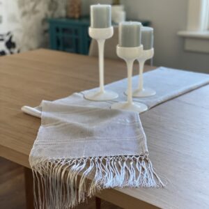 Shawl Style, Table Runner. Handwoven in Silk  60 x 120cms